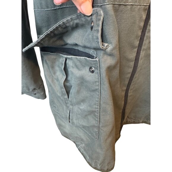 2/$30 Zara XS Two-Tone Olive Green & Black Zip-Up Jacket - Picture 8 of 16